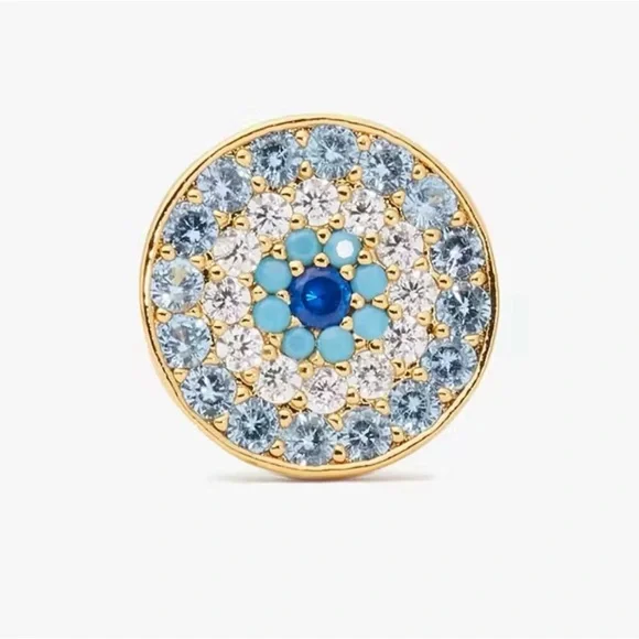 Kate Spade Gold and Blue Evil Eye Stud Earrings - Picture 2 of 2